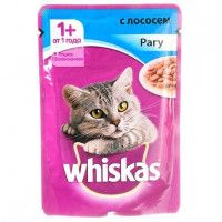 Влажный корм для кошек Whiskas рагу лосось, 85 г
