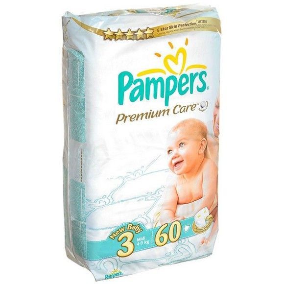 Подгузники Pampers Premium care, 3, 60 шт