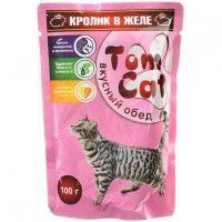 Влажный корм для кошек Tom cat кусочки кролик, 100 г