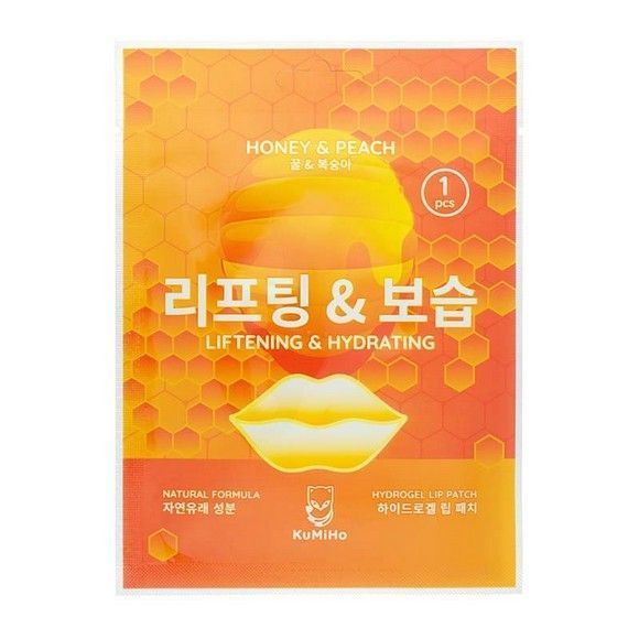 Патчи для губ KuMiHo с экстрактом меда и персика, 1 шт