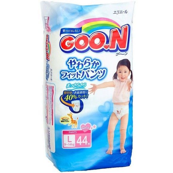 Подгузники для девочек Goon L 9-14 кг, 44 шт.