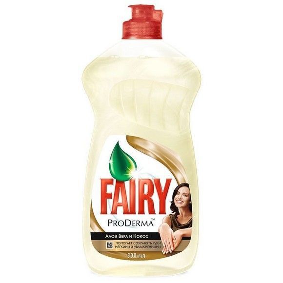 Гель для мытья посуды Fairy Proderma алоэ вера и кокос, 450 мл
