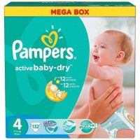 Подгузники Pampers Active baby, 4, 132 шт