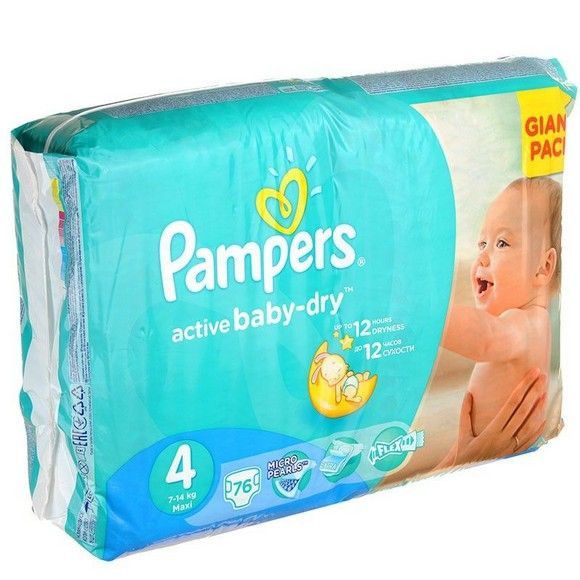 Подгузники Pampers Active baby, 4, 76 шт