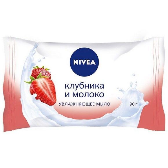 Мыло туалетное Nivea клубника и молоко, 90 г