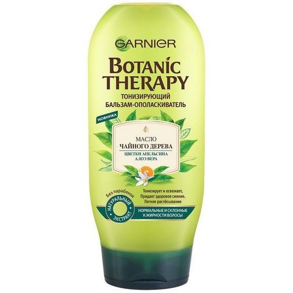 Бальзам Botanic therapy «Масло чайного дерева, цветки апельсина, алоэ вера» для нормальных и склонных к жирности волос, 200 мл