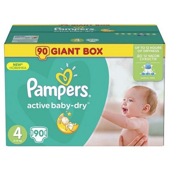 Pampers Active baby, 4, 90 шт