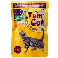 Влажный корм для кошек Tom cat кусочки птица, 100 г