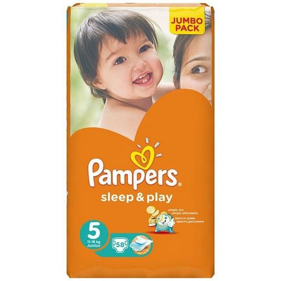 Подгузники Pampers Sleep & play, 5, 58 шт