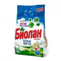 Порошок стиральный Биолан автомат белые цветы, 2.4 кг