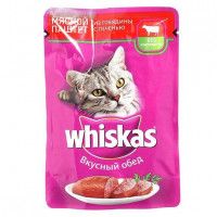 Влажный корм для кошек Whiskas паштет печень/говядина, 85 г