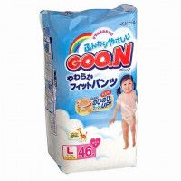 Трусики-подгузники Goon для девочек L, 9-14 кг, 46 шт