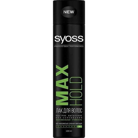 Лак для волос Syoss Max Hold экстрасильная фиксация, 400 мл
