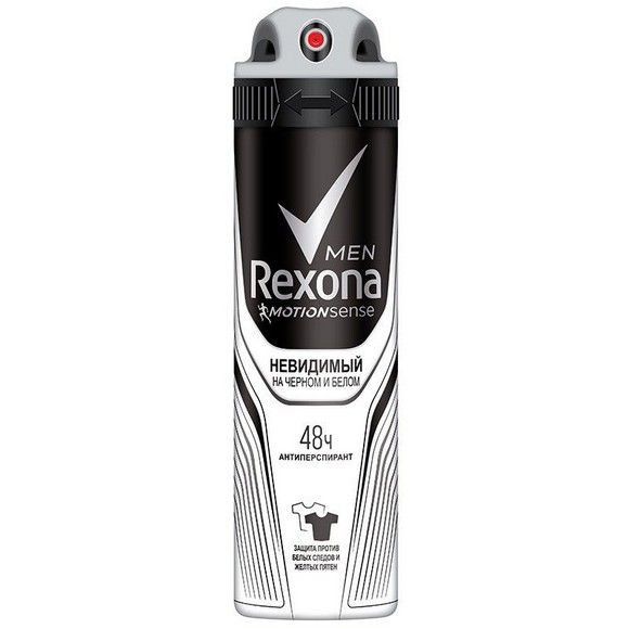 Антиперспирант невидимый на черном и белом спрей мужской Rexona, 90 мл