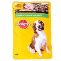 Влажный корм для собак Pedigree кролик/индейка, 100 г