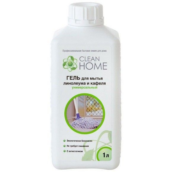 Гель для мытья линолеума и кафеля универсальный Clean home без запаха, 1.0 л