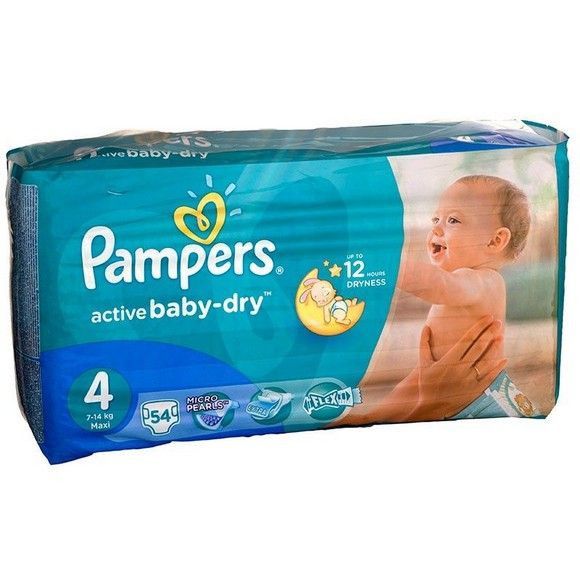 Подгузники Pampers Active baby универсальные, 4, 54 шт