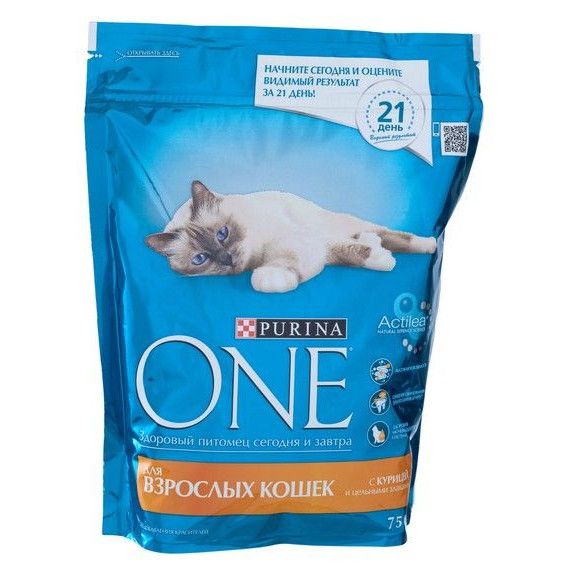 Сухой корм для кошек Purina one курица/крупа, 750 г