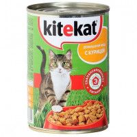 Влажный корм для кошек Kitekat кусочки курица, 410 г