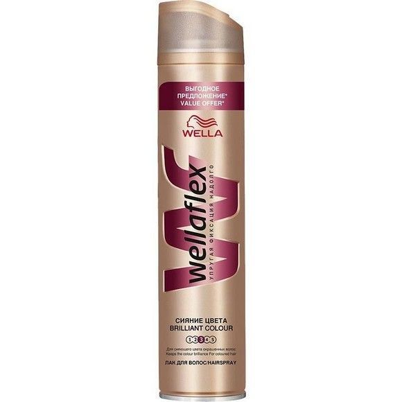 Лак для волос Wellaflex «Сияние цвета» сильной фиксации, 400 мл