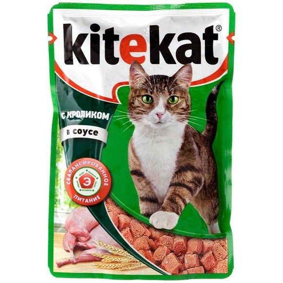 Влажный корм для кошек Kitekat кусочки кролик, 100 г