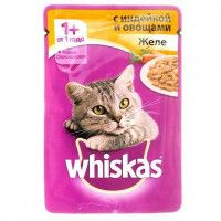 Влажный корм для кошек Whiskas кусочки индейка/овощи, 85 г