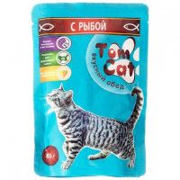 Влажный корм для кошек Tom cat(стм) кусочки рыба, 85 г