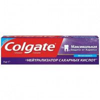 Зубная паста Colgate Максимальная защита от кариеса фтор/биокальций от кариеса, 75 г