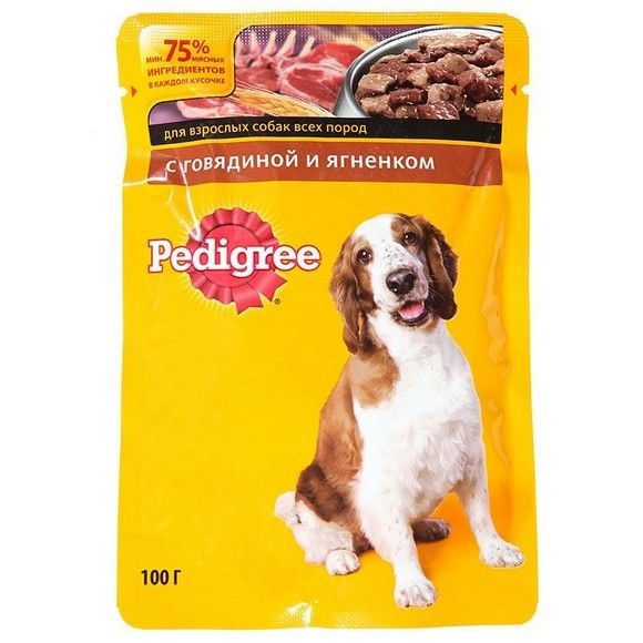 Влажный корм для собак Pedigree говядина/ягненок, 100 г