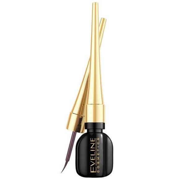 Водостойкая подводка для глаз celebrities eyeliner - чёрная Eveline cosmetics черный, 3 г